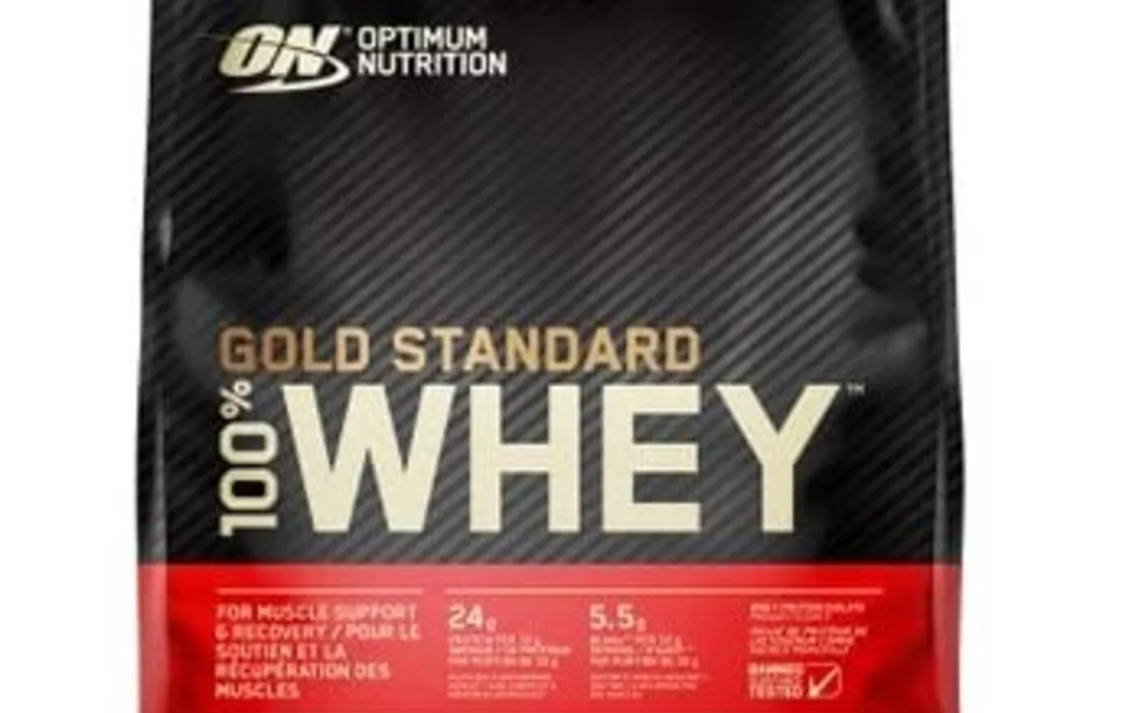 Optimum Nutrition Gold Standard 100% Whey protein tub at retail